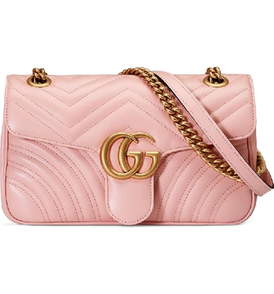Shop Gucci Small Matelasse Leather Shoulder Bag In Perfect Pink/ Perfect Pink