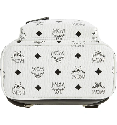 Shop Mcm Mini Stark Side Stud Coated Canvas Backpack In White