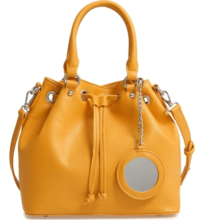 Shop Steve Madden Baudrie Faux Leather Satchel - Yellow In Mustard