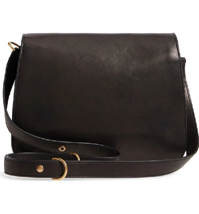 Shop Saint Laurent Amalia Leather Flap Shoulder Bag - Black In Nero