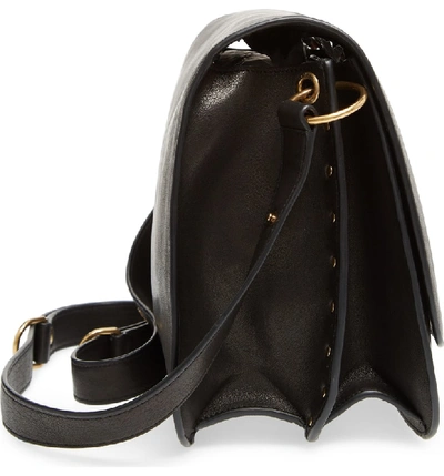 Shop Saint Laurent Amalia Leather Flap Shoulder Bag - Black In Nero