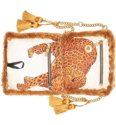 Shop Versace Pillow Talk Leopard Print Shoulder Bag - Metallic In Oro Multi