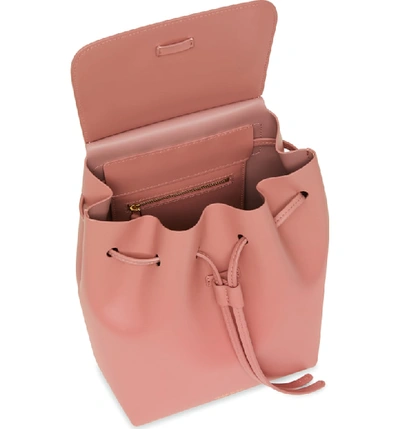 Shop Mansur Gavriel Mini Leather Backpack In Blush
