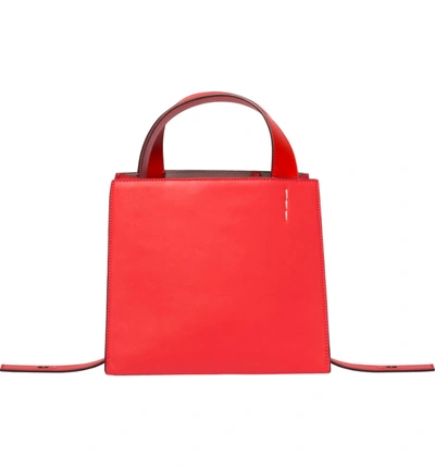 Shop Danse Lente Margot Leather & Genuine Shearling Tote Bag - Red In Coral