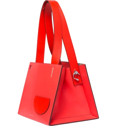 Shop Danse Lente Margot Leather & Genuine Shearling Tote Bag - Red In Coral