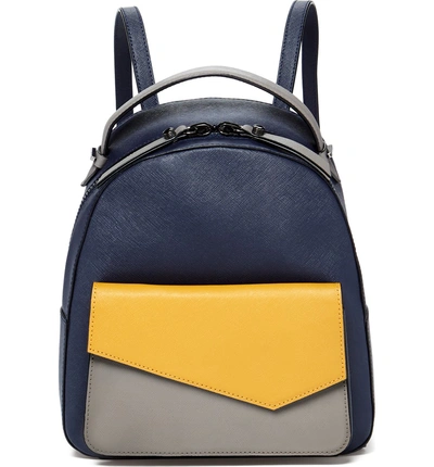 Shop Botkier Cobble Hill Calfskin Leather Backpack - Yellow In Golden Combo