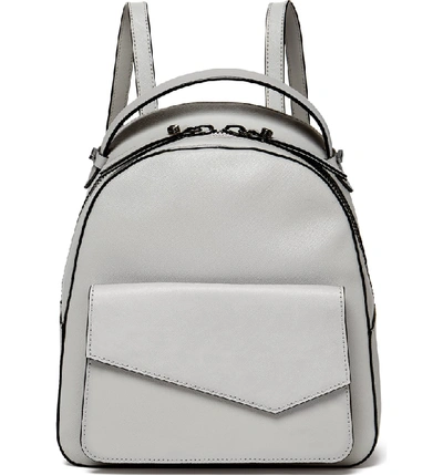 Shop Botkier Cobble Hill Calfskin Leather Backpack - Grey In Silver Grey