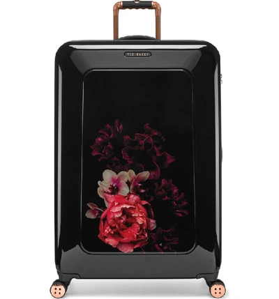 Shop Ted Baker Large Splendour Print 32-inch Hard Shell Spinner Suitcase - Black