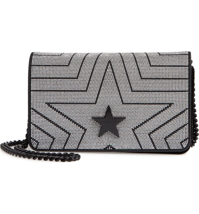 Shop Stella Mccartney Mini Studded Star Crossbody Bag - Black