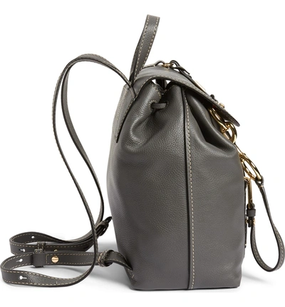 Shop Marc Jacobs The Bold Grind Leather Backpack - Grey In Forged Iron