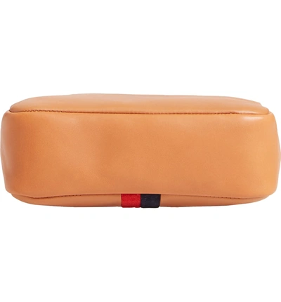 Shop Clare V Midi Sac Leather Crossbody Bag - Brown In Cuio Vachetta Stripe