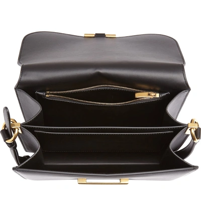 Shop Ferragamo Medium Classic Flap Leather Shoulder Bag In Black