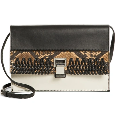 Shop Proenza Schouler Small Lunch Bag Leather Clutch - Black In Black/ Nude/ Clay