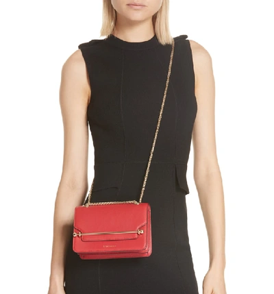 Shop Strathberry East/west Leather Crossbody Bag In Ruby