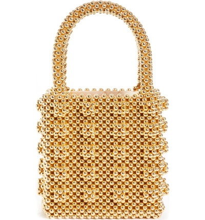 Shop Shrimps Antonia Small Beaded Handbag - Metallic In Gold