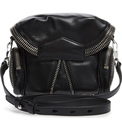 Shop Alexander Wang Micro Marti Leather Crossbody Bag - Black