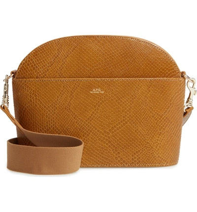 Shop Apc Gabrielle Sac Leather Shoulder Bag - Brown In Camel