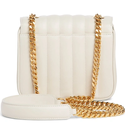 Shop Saint Laurent Small Vicky Quilted Lambskin Leather Crossbody Bag - Ivory In Cremasoft