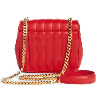 Shop Saint Laurent Small Vicky Quilted Lambskin Leather Crossbody Bag In Rouge Eros