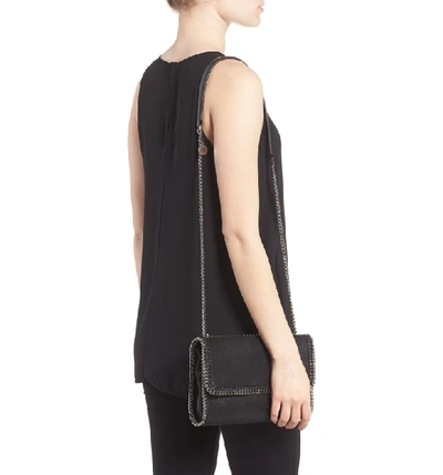 Shop Stella Mccartney Shaggy Deer Flap Shoulder Bag - Black