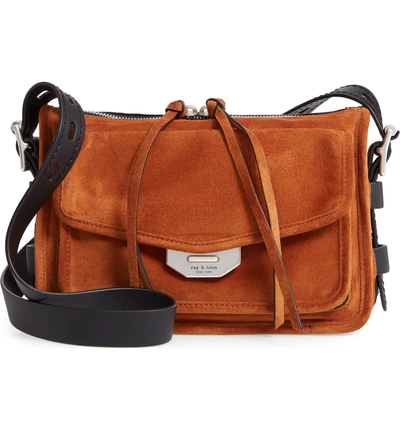 Shop Rag & Bone Small Field Leather Messenger Bag In Tan Suede