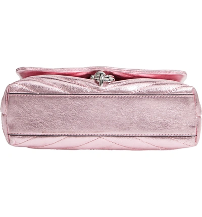 Shop Rebecca Minkoff Edie Metallic Leather Shoulder Bag - Pink