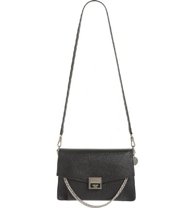 Shop Givenchy Gv3 Goatskin Leather Shoulder Bag - Black