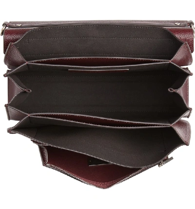Shop Givenchy Gv3 Goatskin Leather Shoulder Bag - Burgundy In Aubergine