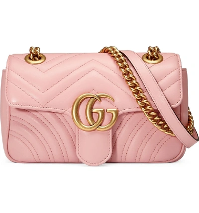 Shop Gucci Mini Gg 2.0 Matelasse Leather Shoulder Bag In Perfect Pink/ Perfect Pink