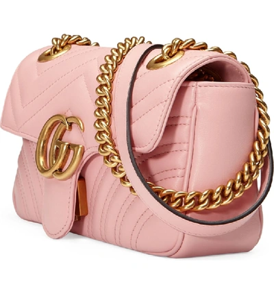 Shop Gucci Mini Gg 2.0 Matelasse Leather Shoulder Bag In Perfect Pink/ Perfect Pink