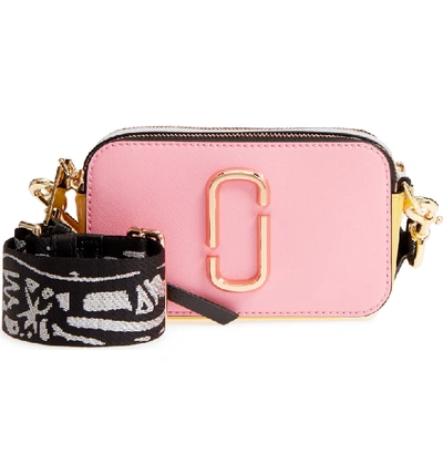 Shop Marc Jacobs Snapshot Crossbody Bag - Blue In Baby Pink Multi