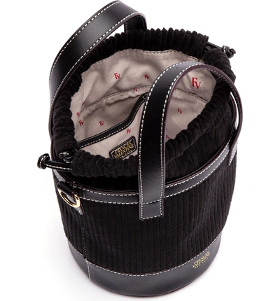 Shop Frances Valentine Small Corduroy Bucket Bag In Black