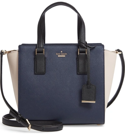 Shop Kate Spade Cameron Street - Small Hayden Leather Satchel - Blue In Blazer Blue/ Tusk/ Black