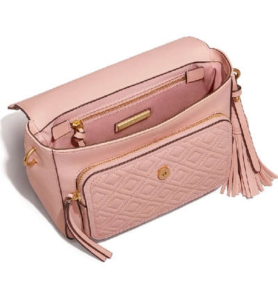 Shop Tory Burch Fleming Quilted Leather Top Handle Satchel - Pink In Shell Pink