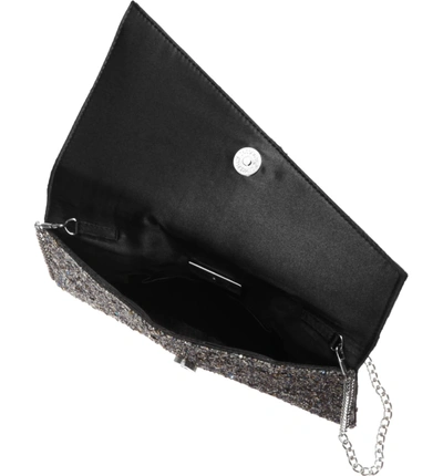 Shop Nina Stardust Bead Asymmetrical Envelope Clutch - Black In Black Multi