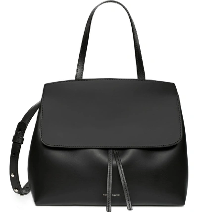 Shop Mansur Gavriel Mini Lady Leather Bag In Black/ Flamma