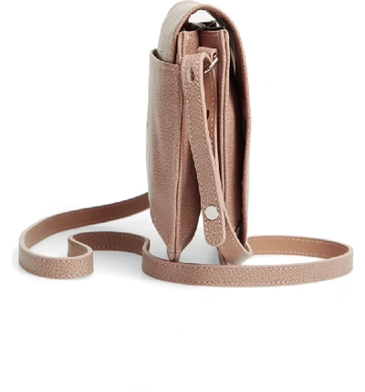 Shop Longchamp Small Le Foulonne Leather Crossbody Bag - Beige In Greige