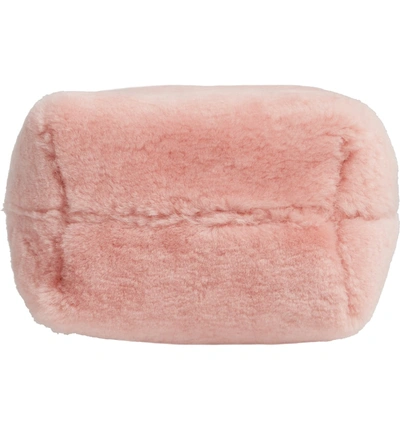 Shop Mansur Gavriel Mini Genuine Shearling Bucket Bag - Pink In Blush