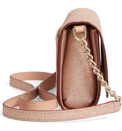 Burgess Court Glitter Corin Crossbody Bag Pink In Rose Gold
