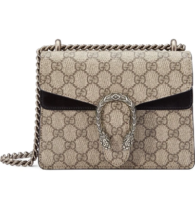 Shop Gucci Mini Gg Supreme Shoulder Bag In Beige Ebony/ Nero