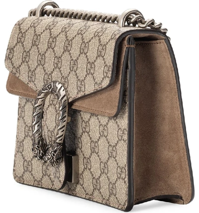 Shop Gucci Mini Gg Supreme Shoulder Bag In Beige Ebony/ Taupe