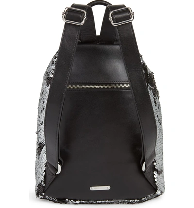 Shop Rebecca Minkoff Julian Sequin Backpack - Metallic In Silver