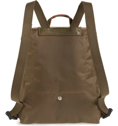Shop Longchamp Le Pliage Club Backpack In Khaki
