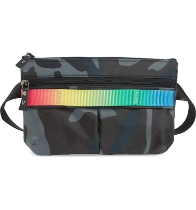 Shop Andi Go Camo Convertible Belt Bag - Blue In Navy Camo/ Rainbow