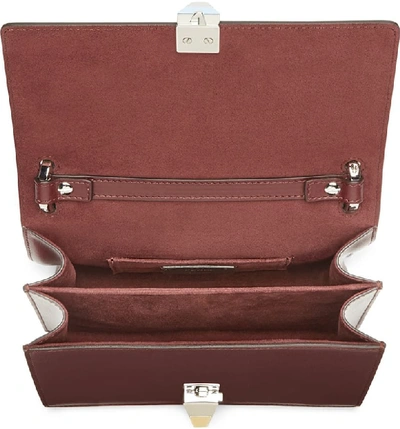 Shop Fendi Small Kan I Leather Bag - Burgundy In Bordeaux