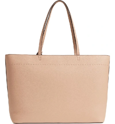 Shop Tory Burch Mcgraw Leather Laptop Tote - Pink In Devon Sand