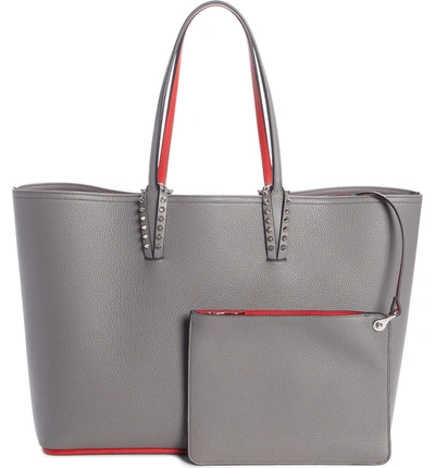 Shop Christian Louboutin Cabata Calfskin Leather Tote In Shadow/ Shadow