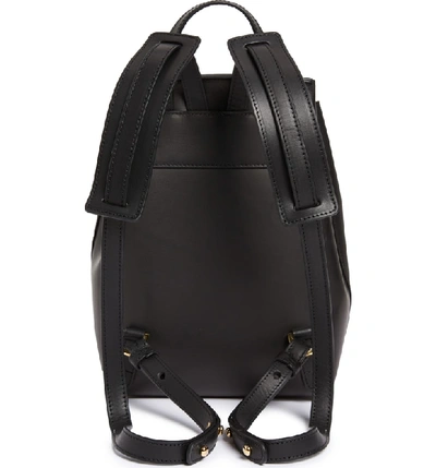 Shop Mansur Gavriel Mini Leather Backpack In Black/ Flamma