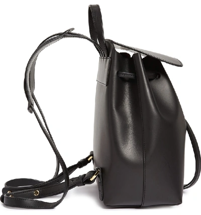 Shop Mansur Gavriel Mini Leather Backpack In Black/ Flamma