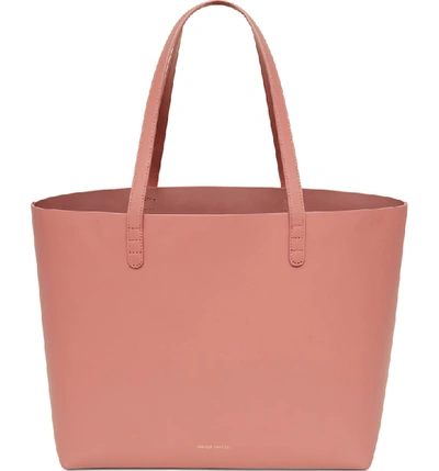 Shop Mansur Gavriel Large Leather Tote In Blush